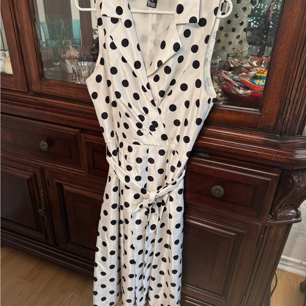 Jessica Howard Black and White Polka Dot Dress